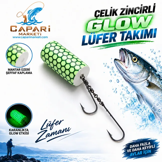 Çelik Zincirli Glow Çinekop Lüfer Takımı