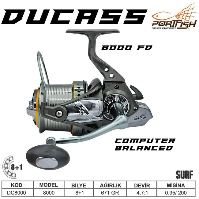 Portfish Ducass 8000 fd Surf Olta Makinası