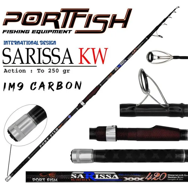 Portfish Sarissa KW Surf Carbon Olta Kamışı 420 cm 250 gr