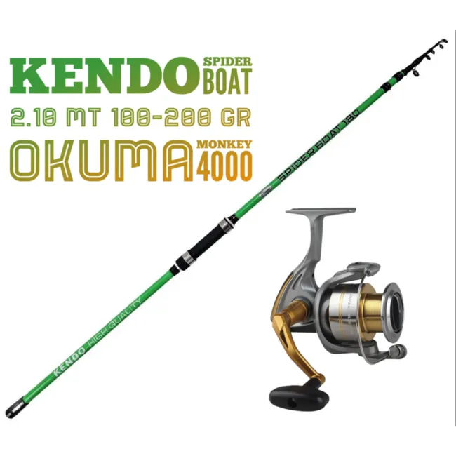 Kendo Spider Boat 2.10 / Okuma Monkey 4000 Tekne Olta Seti