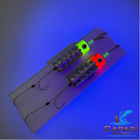 Çelik Telli 2 İğneli UV  Lüfer Takımı ( 2'li Paket )